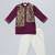 Purple printed cotton silk kurta pyjama