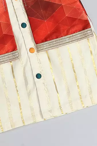 Multicolor printed cotton silk Boy's Kurta Pyjama