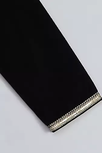 Black embroidered velvet kurta pyjama