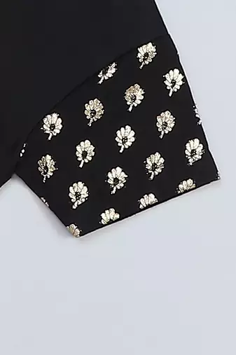 Black Printed Cotton Silk Boys' Mundu Shirt Set
