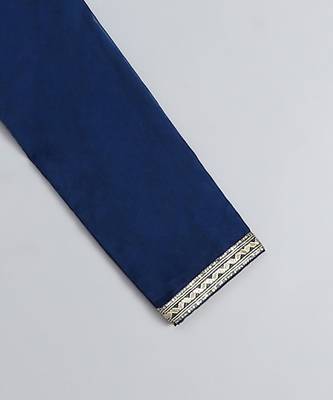 Blue embroidered organza Boy's Kurta Pyjama 5