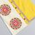 Yellow printed cotton silk kurta pyjama