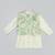 Green embroidered cotton silk nehru jacket set