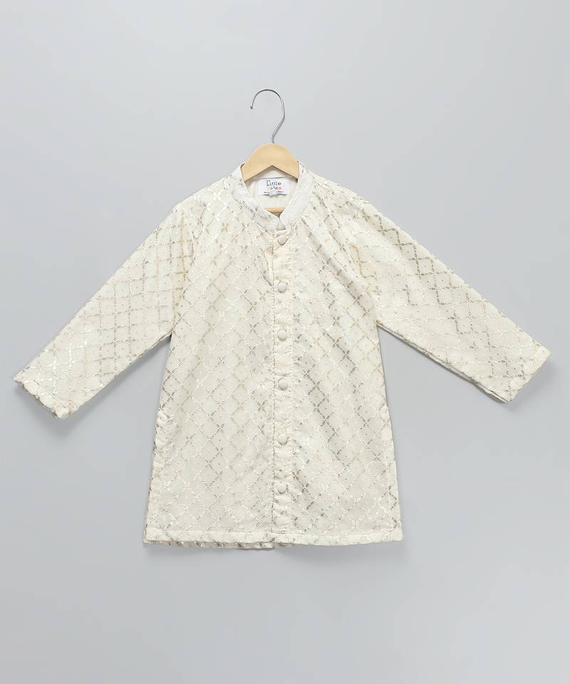 Green embroidered cotton silk nehru jacket set