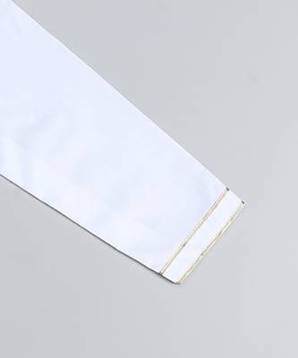 White printed cotton Boy's Kurta Pyjama 5