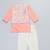 Peach embroidered cotton silk kurta pyjama