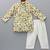 Beige printed cotton silk kurta pyjama