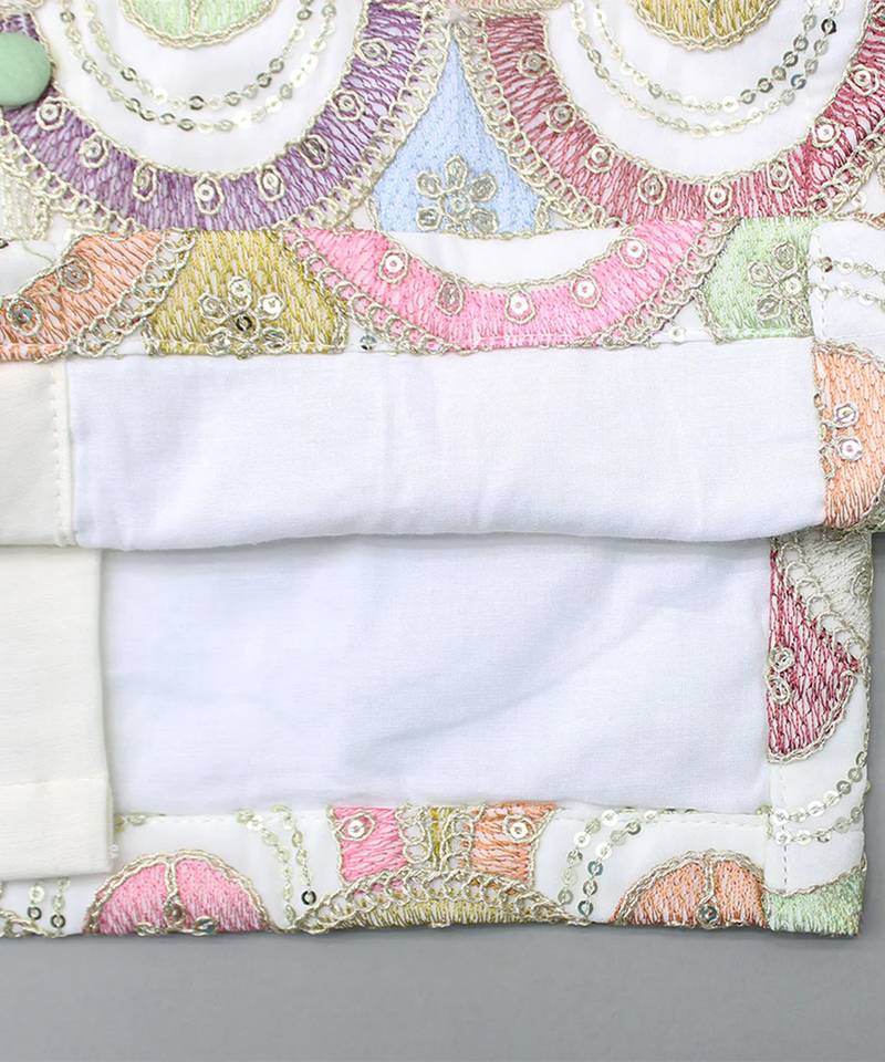 Multicolor printed cotton silk bandhgala set