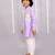 Purple embroidered cotton silk kurta pyjama
