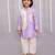 Purple embroidered cotton silk kurta pyjama