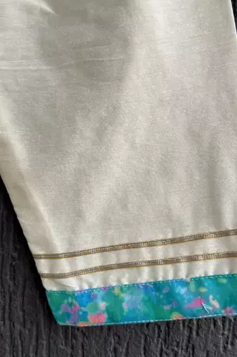 Multicolor printed cotton silk kurta pyjama