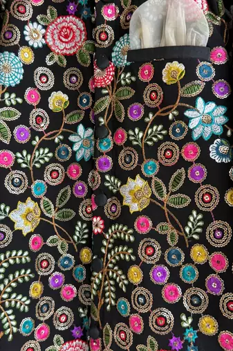 Multicolor embroidered cotton silk Boy's Bandhgala and Pant