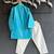Blue embroidered cotton silk kurta pyjama