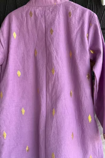 Purple embroidered cotton silk Boy's Kurta Pyjama