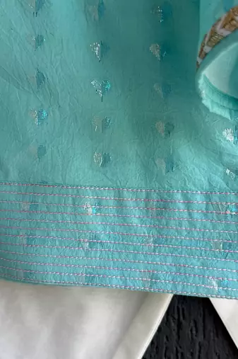 Blue embroidered cotton silk Boy's Kurta Pyjama