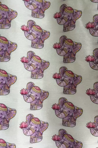 Purple printed cotton silk Boy's Kurta Pyjama