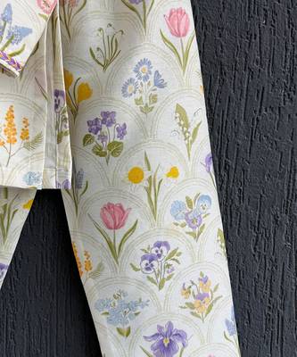 White printed cotton silk Boy's Kurta Pyjama 3