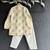 White printed cotton silk kurta pyjama
