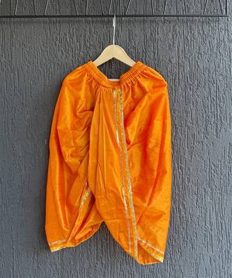 White printed cotton silk Boy's Kurta Pyjama 3