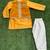 Yellow embroidered cotton silk kurta pyjama