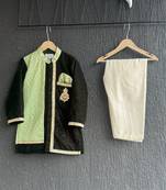 Multicolor embroidered cotton silk kurta pyjama