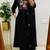 Black embroidered v neck pure cotton kurta trouser dupatta set