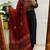Black floral embroidered v neck pure cotton kurta trouser dupatta set