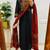 Black floral embroidered v neck pure cotton kurta trouser dupatta set