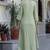 Green embroidered v neck pure cotton kurta trouser dupatta set