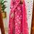 Pink printed round neck pure cotton kurta trouser dupatta set