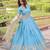 Sky Blue Silk Sequins Embroidered Lehenga Choli And Duptta