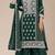 Green embroidered georgette palazzo style salwar suit