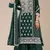 Green embroidered georgette palazzo style salwar suit