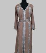 chiku  Silver stone and  Beads  Moroccan Kaftan With hijab