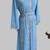 cyan blue Silver stone and  Beads  Moroccan Kaftan With hijab