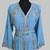 cyan blue Silver stone and  Beads  Moroccan Kaftan With hijab