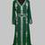 dark green Silver stone and  Beads  Moroccan Kaftan With hijab