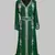 dark green Silver stone and  Beads  Moroccan Kaftan With hijab