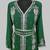 dark green Silver stone and  Beads  Moroccan Kaftan With hijab