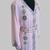 Pink Silver stone and  Beads  Moroccan Kaftan With hijab 