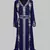 Navy Blue Silver stone and  Beads  Moroccan Kaftan With hijab 
