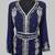 Navy Blue Silver stone and  Beads  Moroccan Kaftan With hijab 