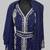 Navy Blue Silver stone and  Beads  Moroccan Kaftan With hijab 
