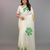 Republic Day Special White Printed Satin Saree with Blouse