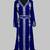 Royal Blue Silver stone and  Beads  Moroccan Kaftan With hijab 