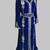 Royal Blue Silver stone and  Beads  Moroccan Kaftan With hijab 