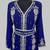 Royal Blue Silver stone and  Beads  Moroccan Kaftan With hijab 
