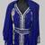 Royal Blue Silver stone and  Beads  Moroccan Kaftan With hijab 