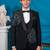 royal black floral print tuxedo with hand embroidery work