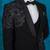royal black floral print tuxedo with hand embroidery work